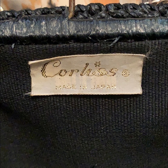 Vintage Corliss black straw chain handle bag - Picture 3 of 3